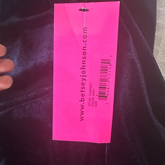 Betsey Johnson Navy Blue Velvet Swing Dress Size 4 New - Picture 7 of 7